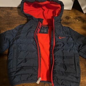 Nike Kids Dark Blue and Bright Red Puffer Jacket